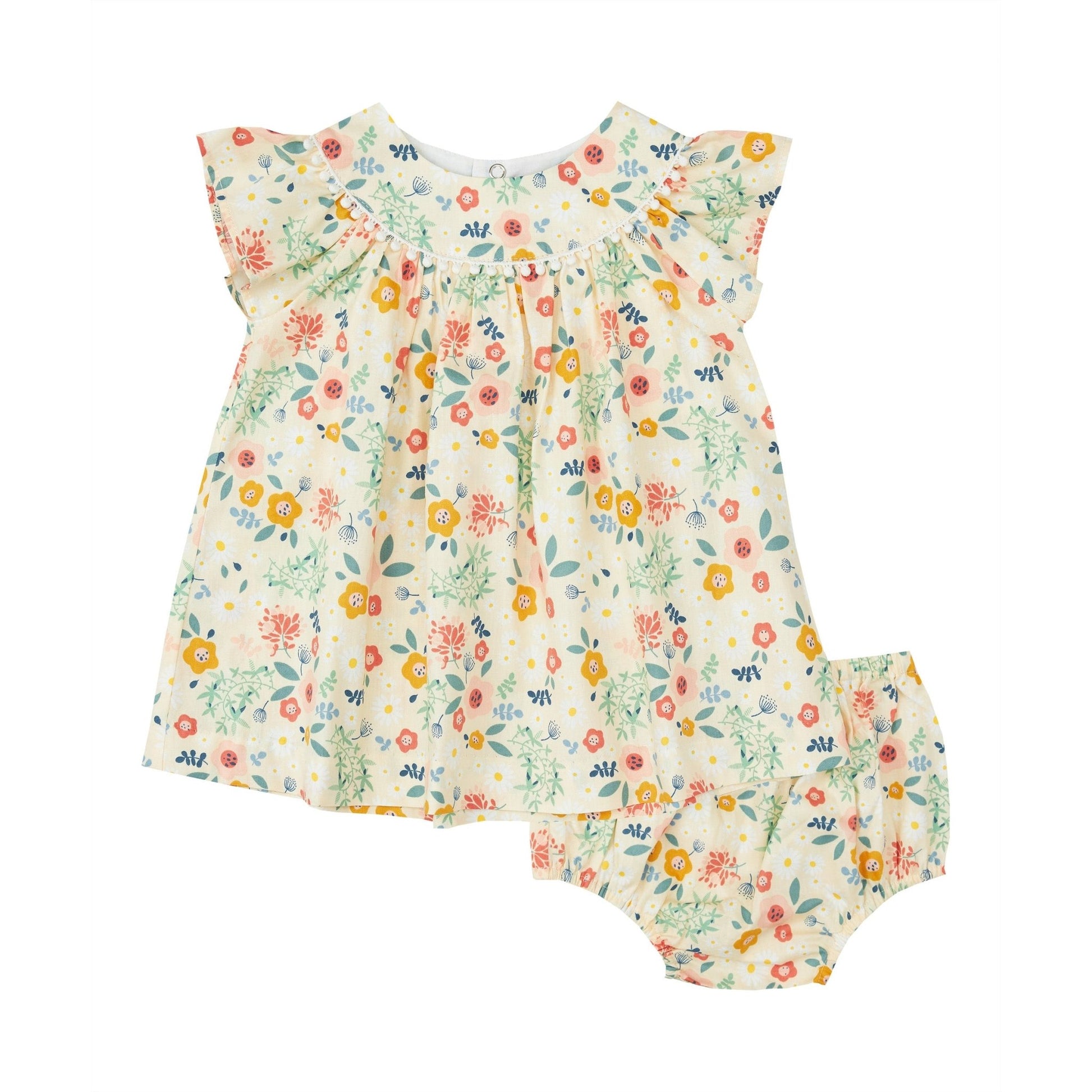 Baby Girls Buttercup Yellow Floral Dress Set - Blissfully Lavender BoutiquePetit Confection