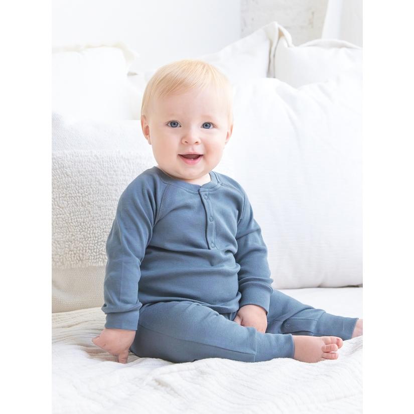 Baby Harbor Brix Henley Long Sleeve Romper - Blissfully Lavender BoutiqueColored Organics