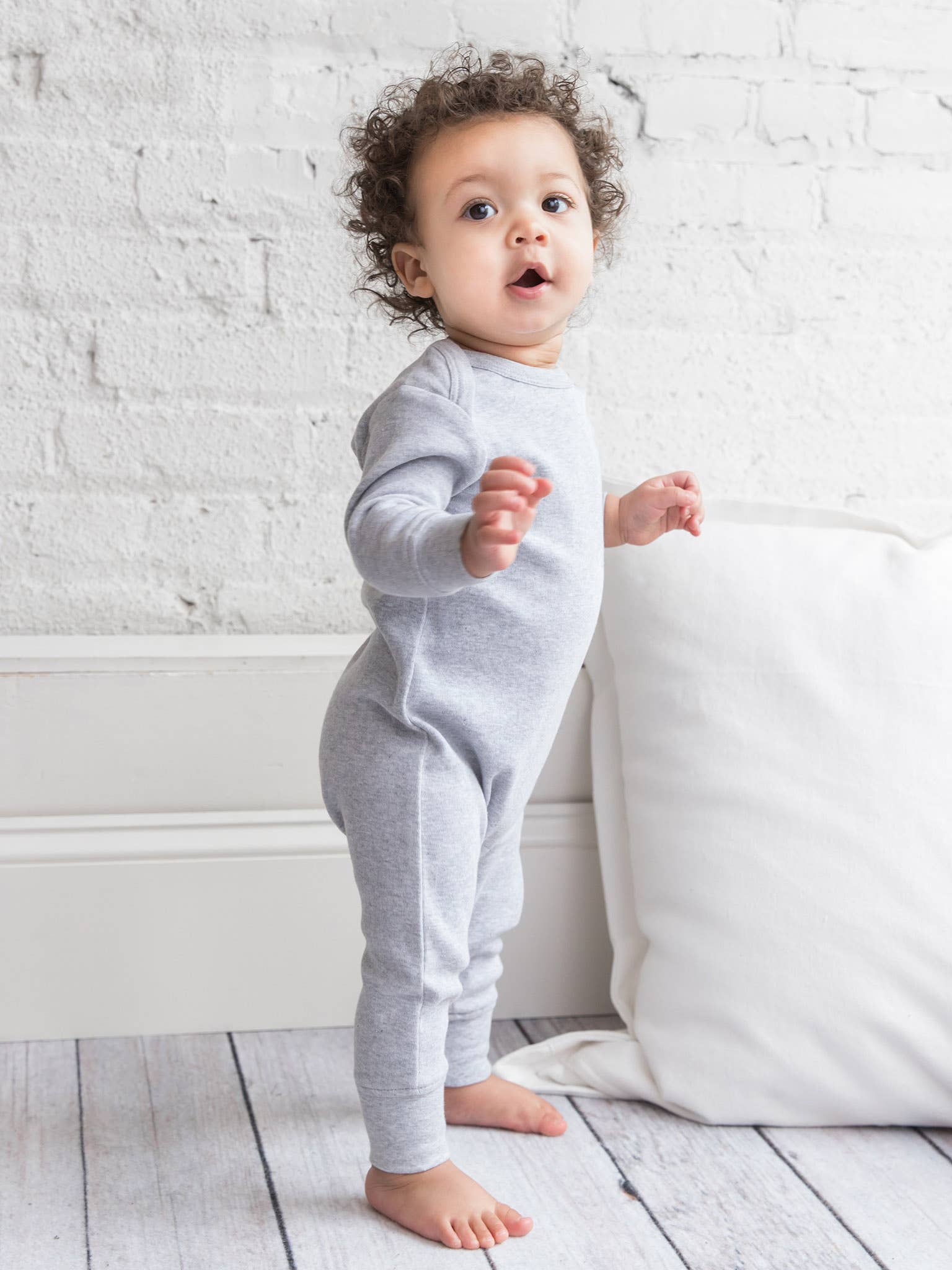 Baby Heather Grey Aspen Romper - Blissfully Lavender BoutiqueColored Organics