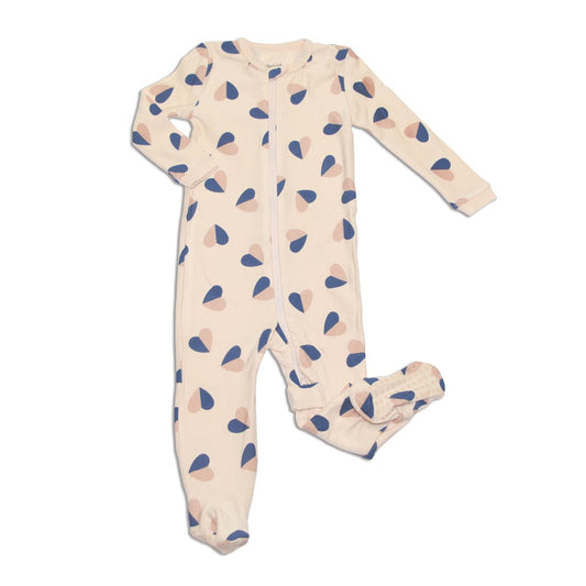 Bamboo Fleece Zip - up Footies (Heart Flutter Print) - Blissfully Lavender Boutiquehttps://silkberrybaby.com/