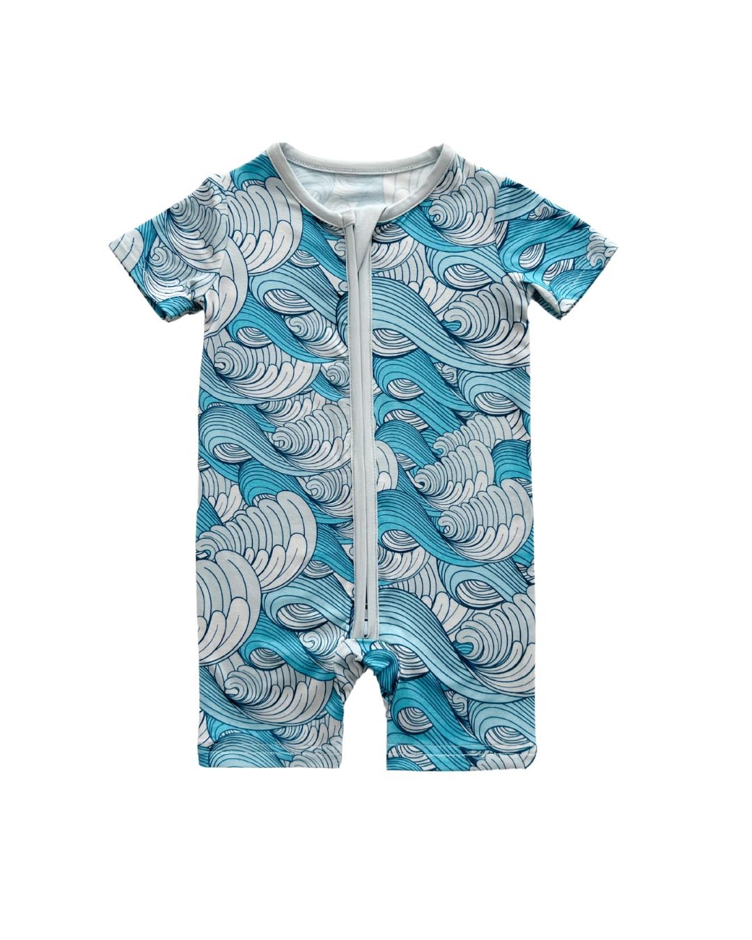 Baby Boy Delmar Bamboo Shorty Zipper Romper