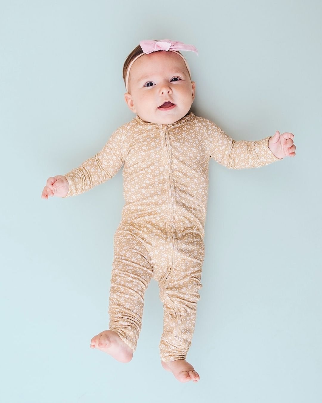 Baby Girl Neutral Garden Bamboo Zip Pajama Romper