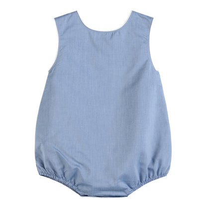 Basic Blue Denim Style Baby Bubble Romper