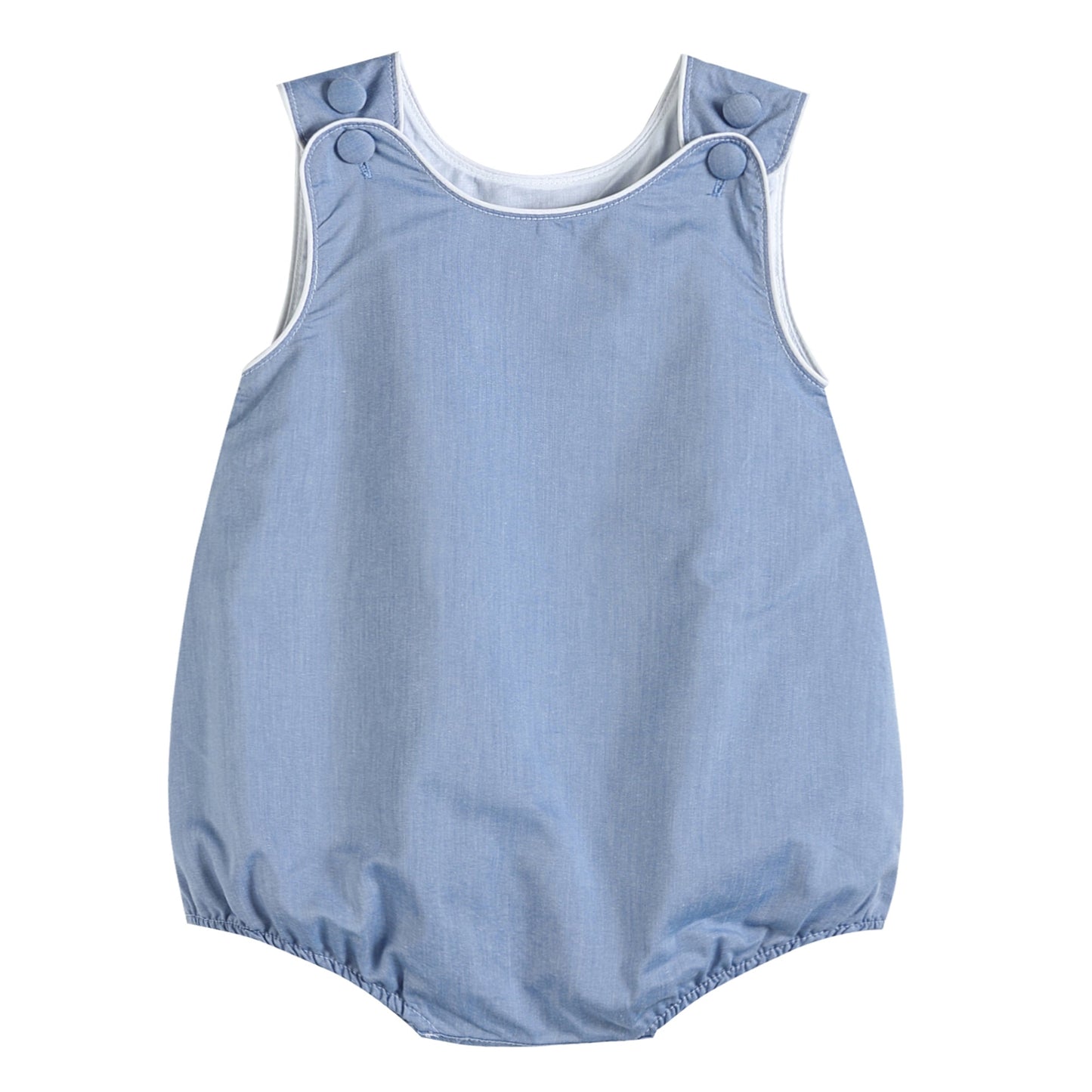 Basic Blue Denim Style Baby Bubble Romper