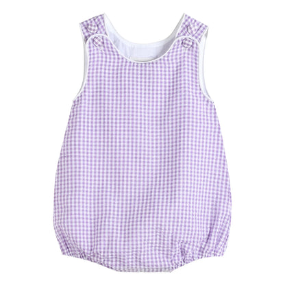 Basic Purple Gingham Bubble Romper - Blissfully Lavender BoutiqueLil Cactus