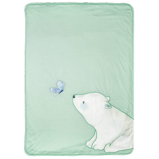 Basil Bear Mint Applique Baby Blanket - Blissfully Lavender BoutiqueGoosewaddle® | Newborn Baby Blankets Toys Teethers Bibs & More