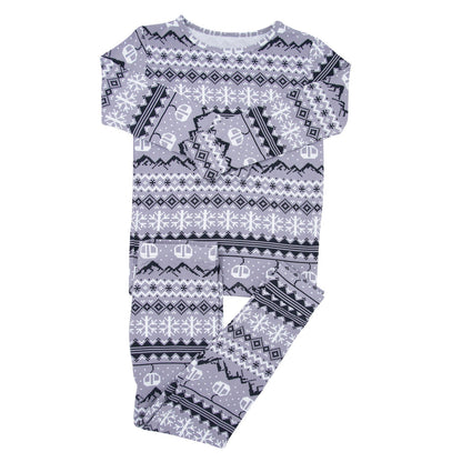 Boys Fair Isle Ski Charcoal Pajama Set