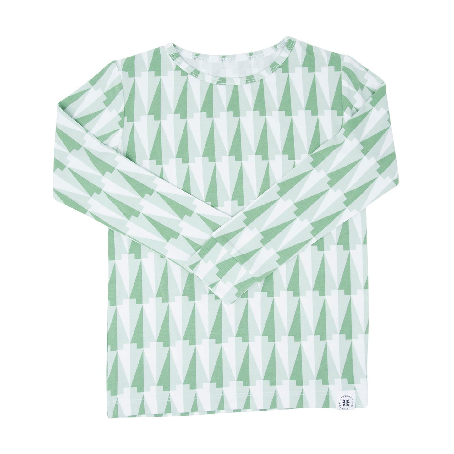 Geo Tree Green Big Kid Bamboo Pajama Set