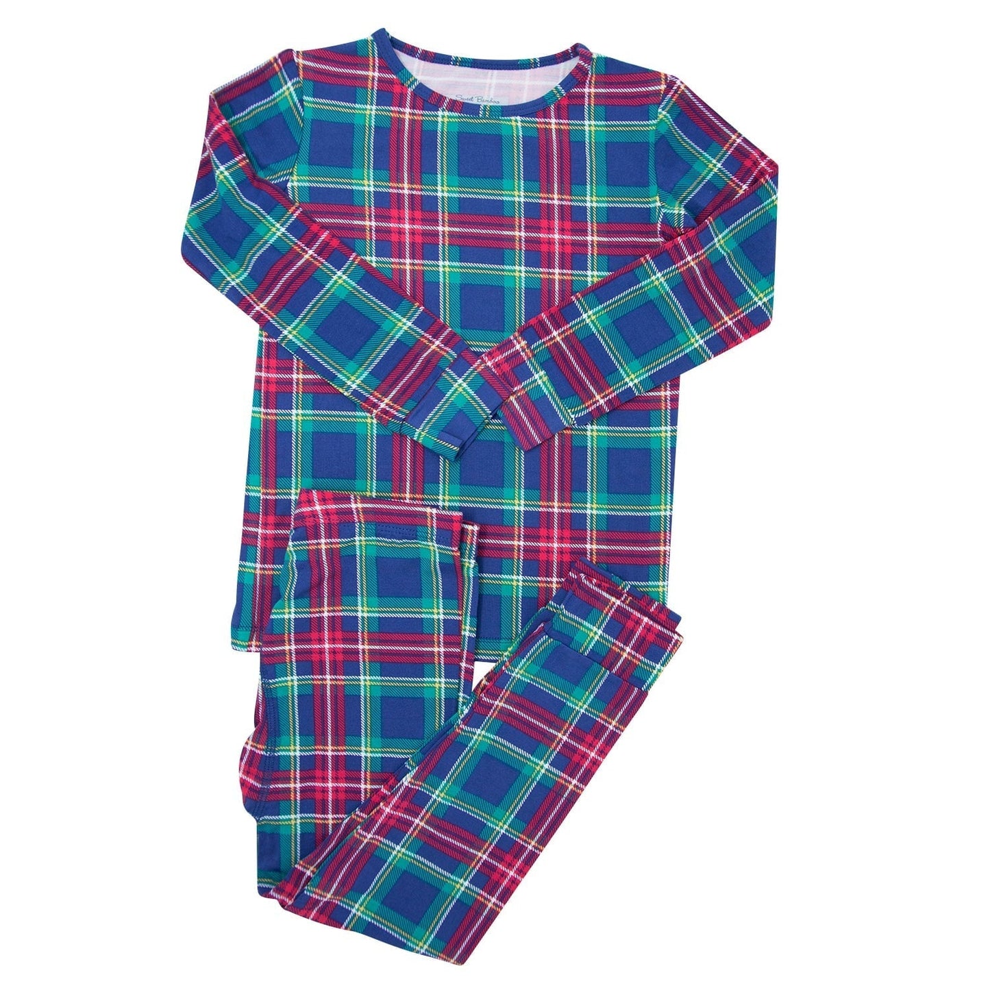 Navy Tartan Big Kid Bamboo Pajama Set