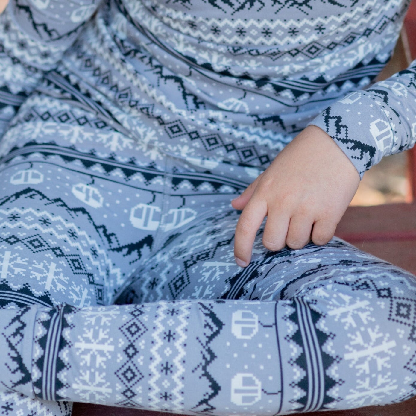 Boys Fair Isle Ski Charcoal Pajama Set