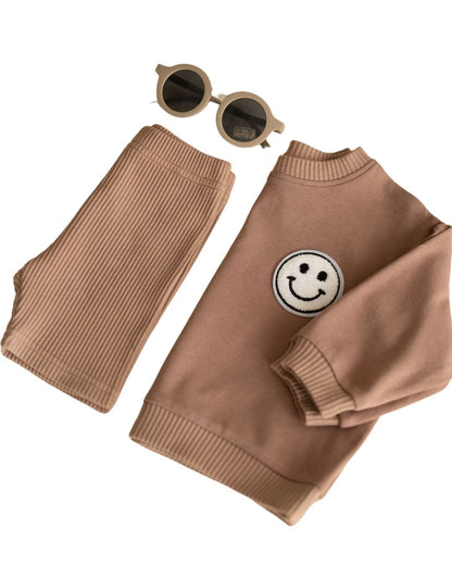 Mocha Biker Lounge Shorts Set