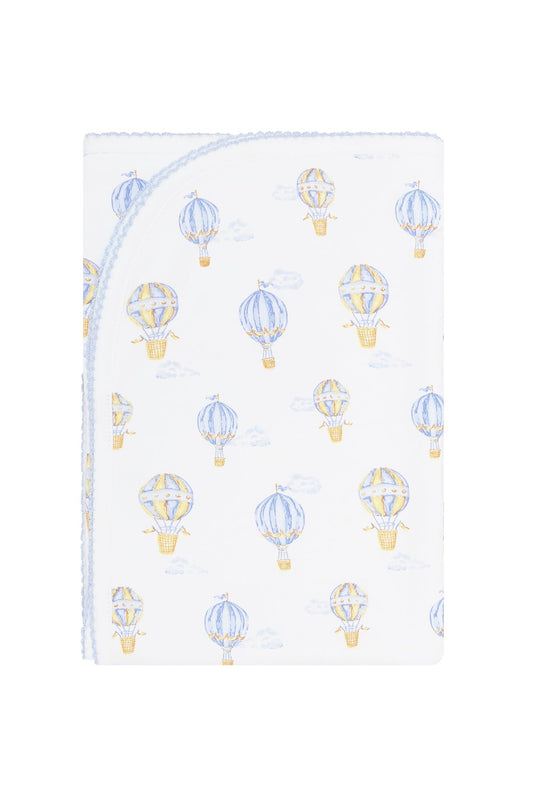 Blue Balloons Print Baby Receiving Blanket - Blissfully Lavender BoutiqueNella Pima