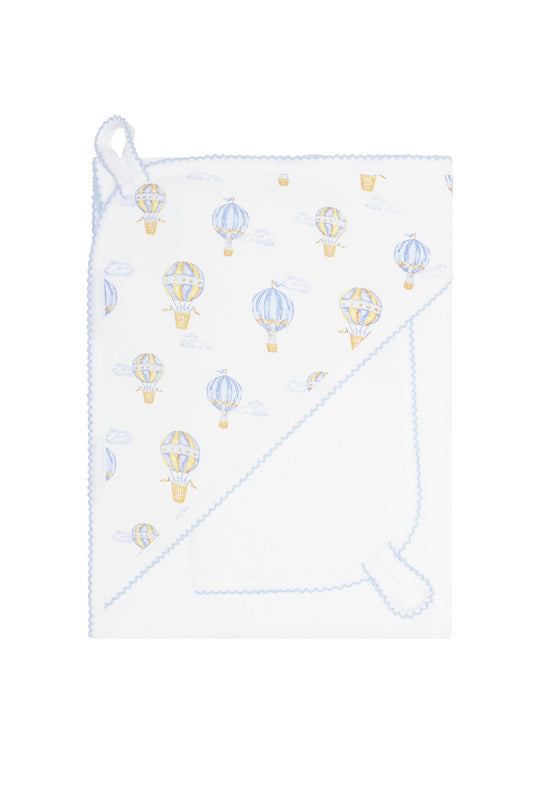 Blue Balloons Print Hooded Towel - Blissfully Lavender BoutiqueNella Pima