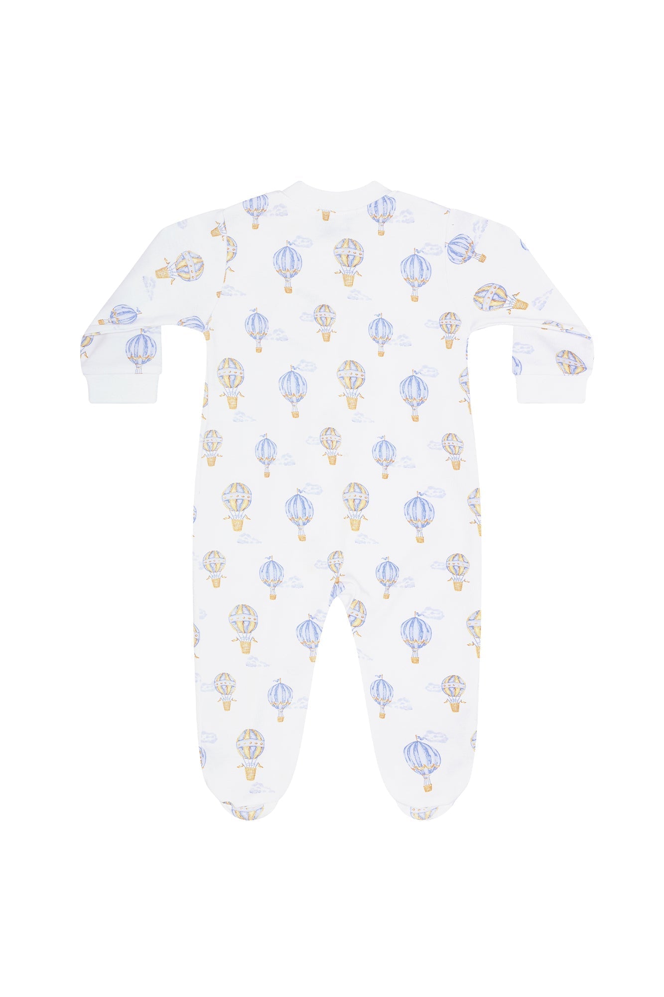 Blue Balloons Print Zipper Baby Footie - Blissfully Lavender BoutiqueNella Pima