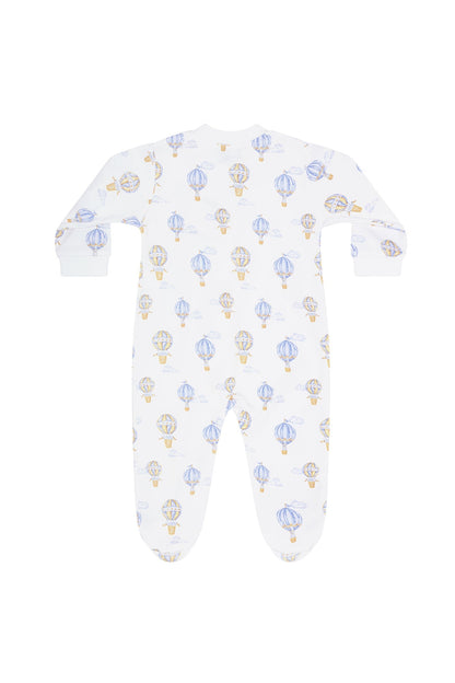 Blue Balloons Print Zipper Baby Footie - Blissfully Lavender BoutiqueNella Pima