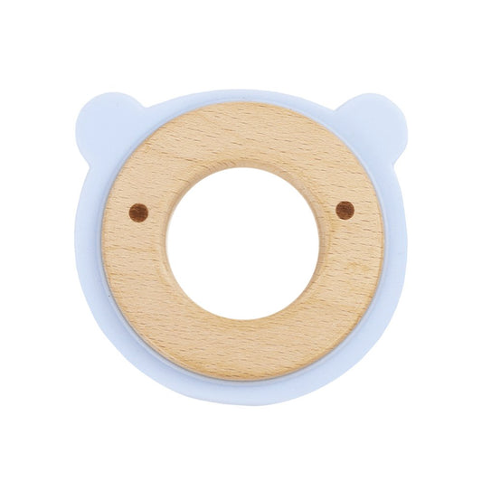 Blue Bear Animal Wooden + Silicone Teether - Blissfully Lavender BoutiqueGoosewaddle® | Newborn Baby Blankets Toys Teethers Bibs & More