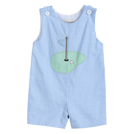 Blue Gingham Golf Hole Shortall - Blissfully Lavender BoutiqueLil Cactus