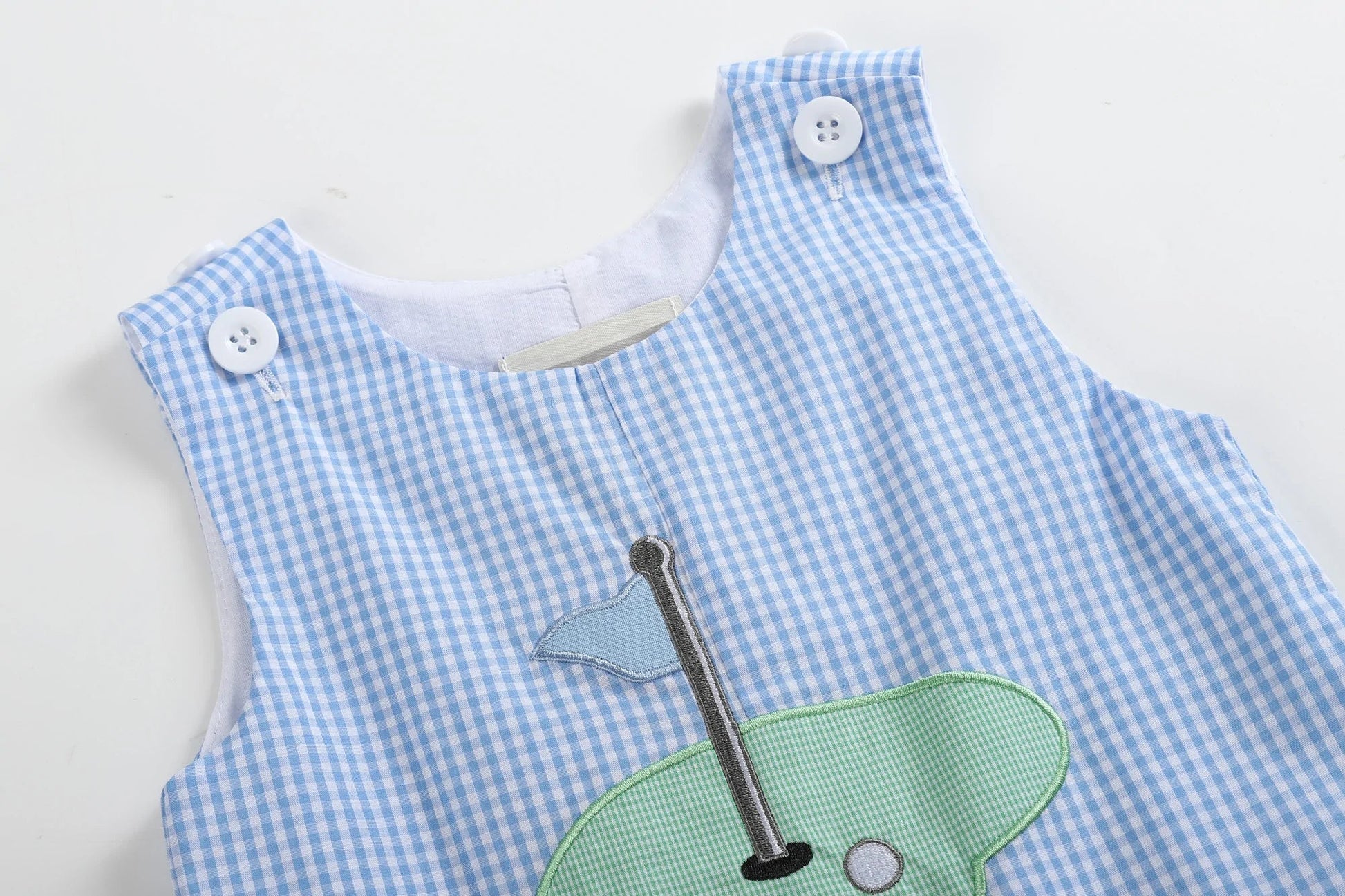 Blue Gingham Golf Hole Shortall - Blissfully Lavender BoutiqueLil Cactus