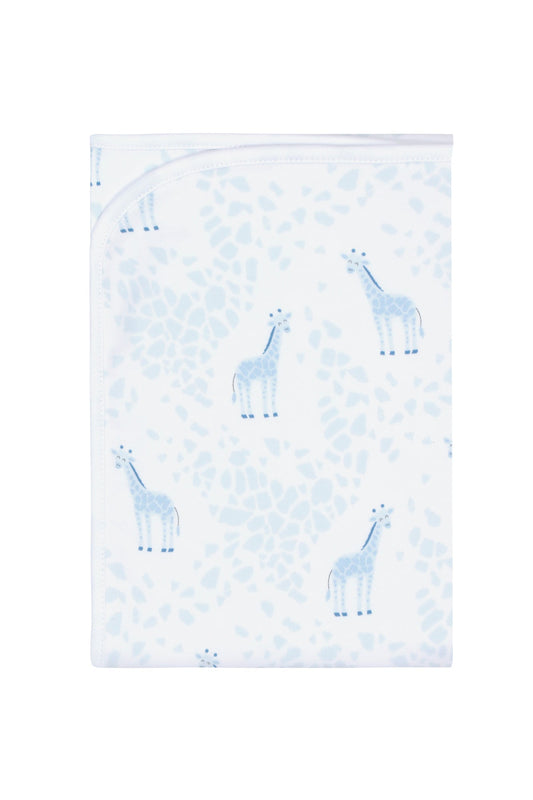 Blue Giraffe Print Blanket - Blissfully Lavender BoutiqueNella Pima