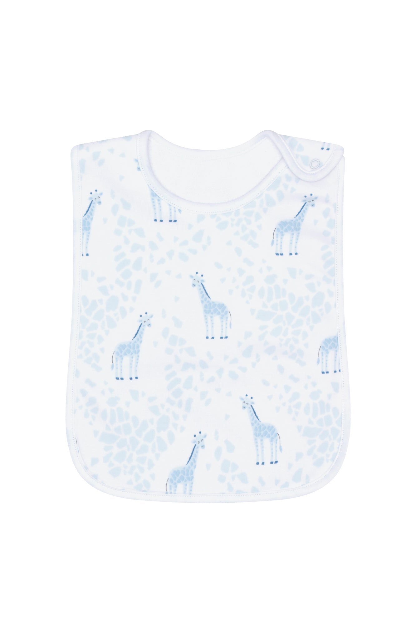 Blue Giraffe Print Feeding Bib - Blissfully Lavender BoutiqueNella Pima