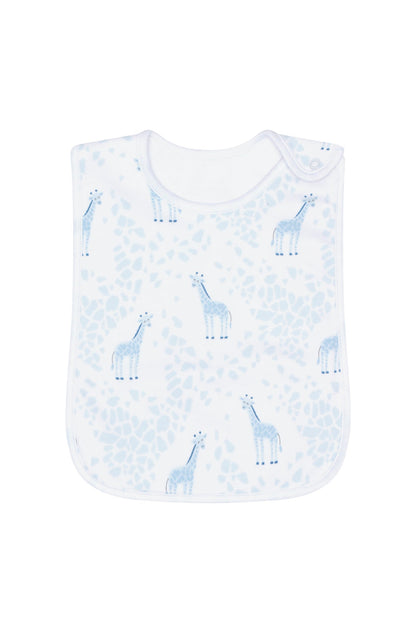 Blue Giraffe Print Feeding Bib - Blissfully Lavender BoutiqueNella Pima