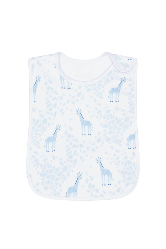 Blue Giraffe Print Feeding Bib - Blissfully Lavender BoutiqueNella Pima