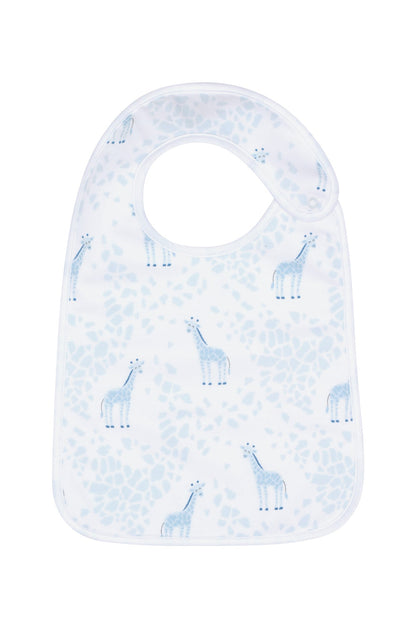 Blue Giraffe Print Feeding Bib - Blissfully Lavender BoutiqueNella Pima