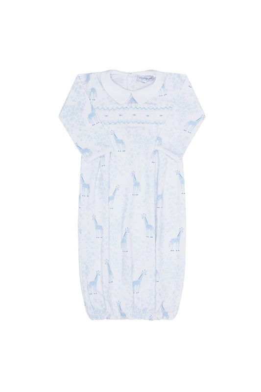 Blue Giraffe Print Smocked Gown  - Blissfully Lavender BoutiqueNella Pima