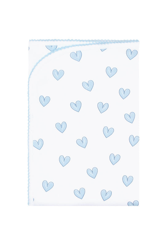 Blue Heart Print Blanket - Blissfully Lavender BoutiqueNella Pima