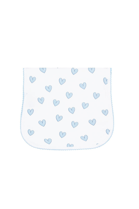 Blue Heart Print Burp Cloth - Blissfully Lavender BoutiqueNella Pima