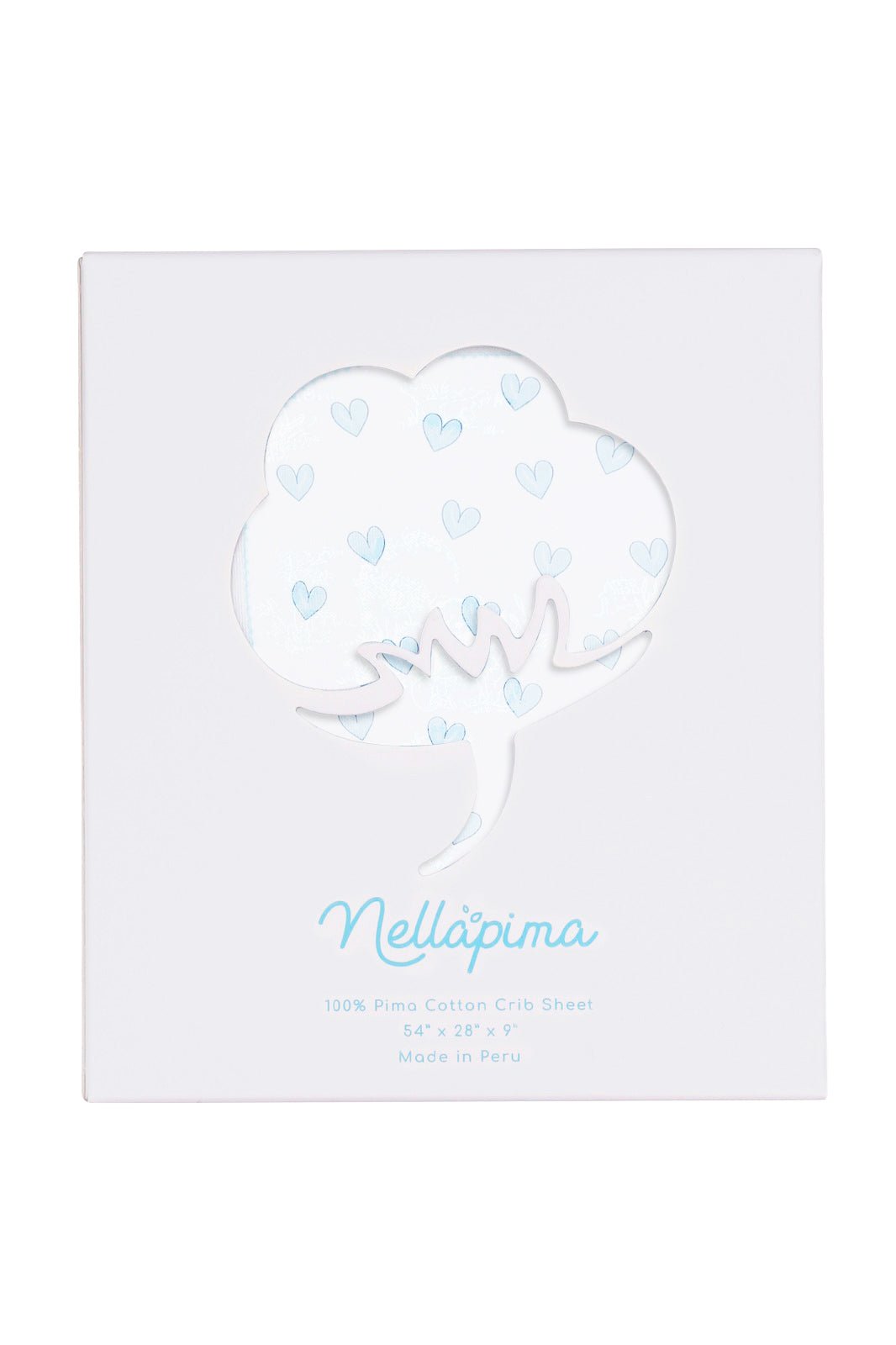 Blue Heart Print Crib Sheets - Blissfully Lavender BoutiqueNella Pima