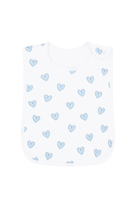 Blue Heart Print Feeding Bib - Blissfully Lavender BoutiqueNella Pima