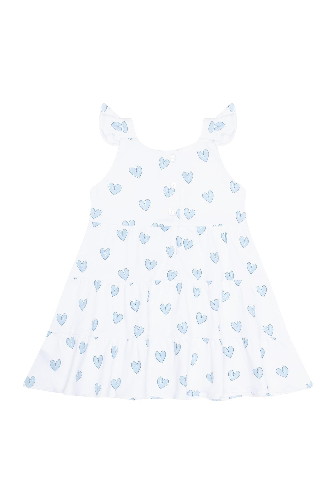 Blue Heart Print Ruffle Dress - Blissfully Lavender BoutiqueNella Pima