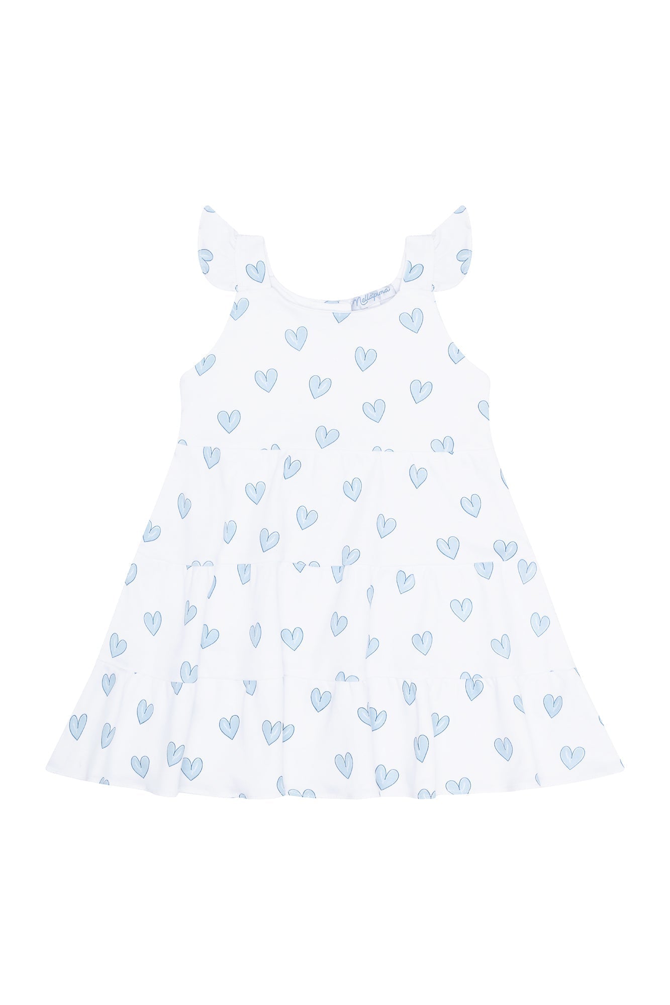 Blue Heart Print Ruffle Dress - Blissfully Lavender BoutiqueNella Pima