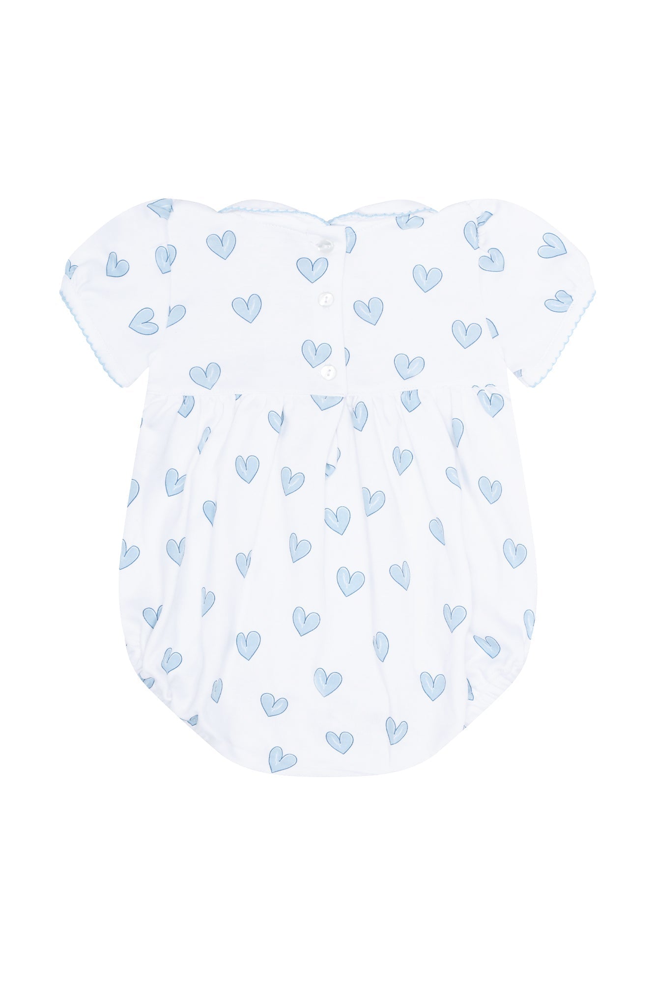 Blue Heart Print Smocked Bubble - Blissfully Lavender BoutiqueNella Pima