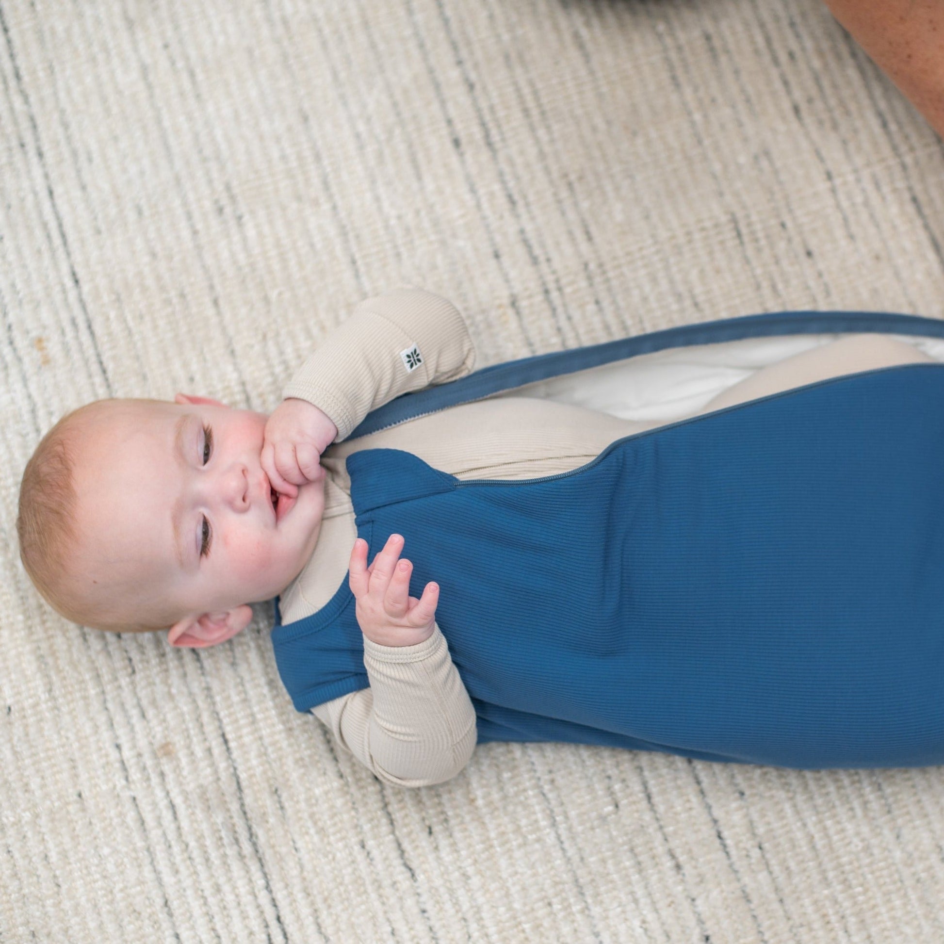 Blue Ribbed 1.5 TOG Baby Sleep Sack - Blissfully Lavender BoutiqueSweet Bamboo