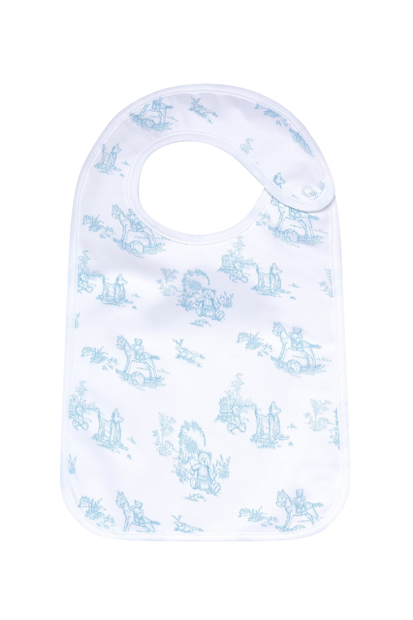 Blue Toile Baby Feeding Bib - Blissfully Lavender BoutiqueNella Pima