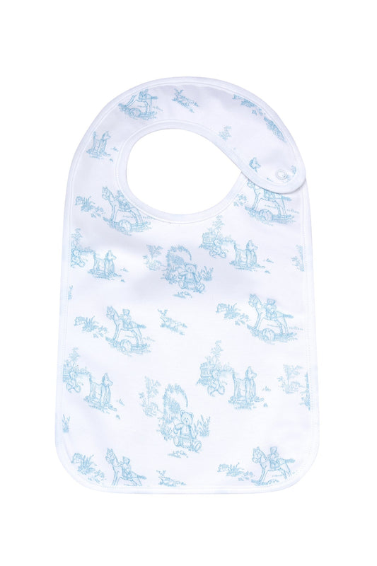 Blue Toile Baby Feeding Bib - Blissfully Lavender BoutiqueNella Pima