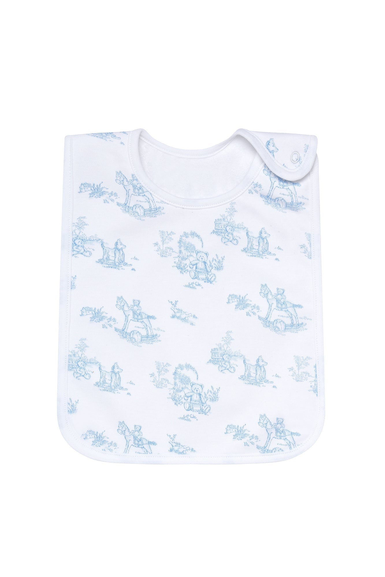 Blue Toile Baby Feeding Bib - Blissfully Lavender BoutiqueNella Pima