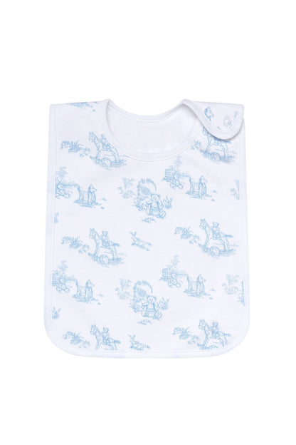 Blue Toile Baby Feeding Bib - Blissfully Lavender BoutiqueNella Pima