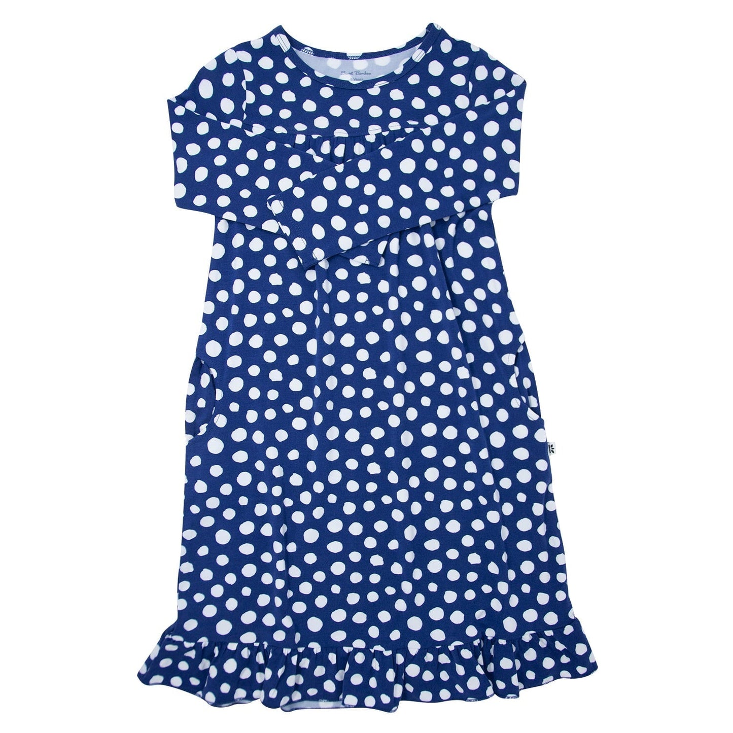 Navy Dots Boho Dress for Girls