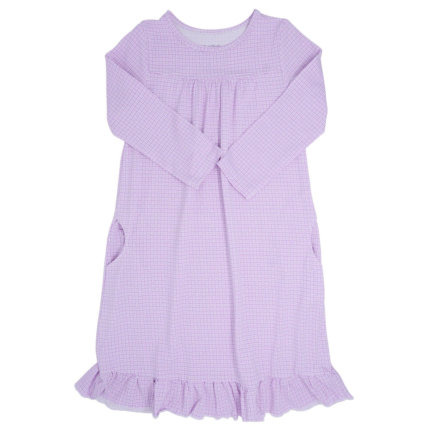 Purple Basketweave Girls Boho Dress