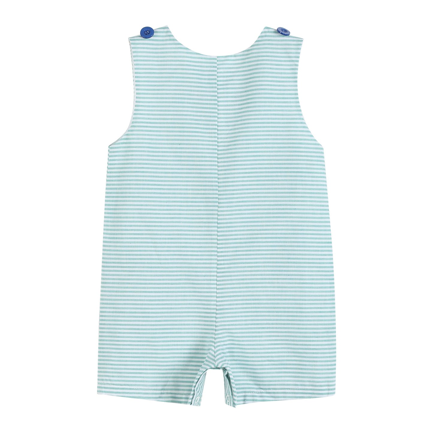 Boys Aqua Striped Gator Shortall - Blissfully Lavender BoutiqueLil Cactus