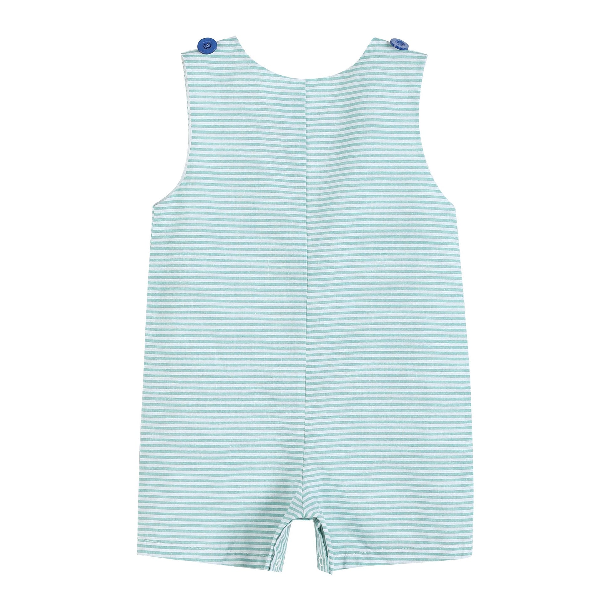 Boys Aqua Striped Gator Shortall - Blissfully Lavender BoutiqueLil Cactus