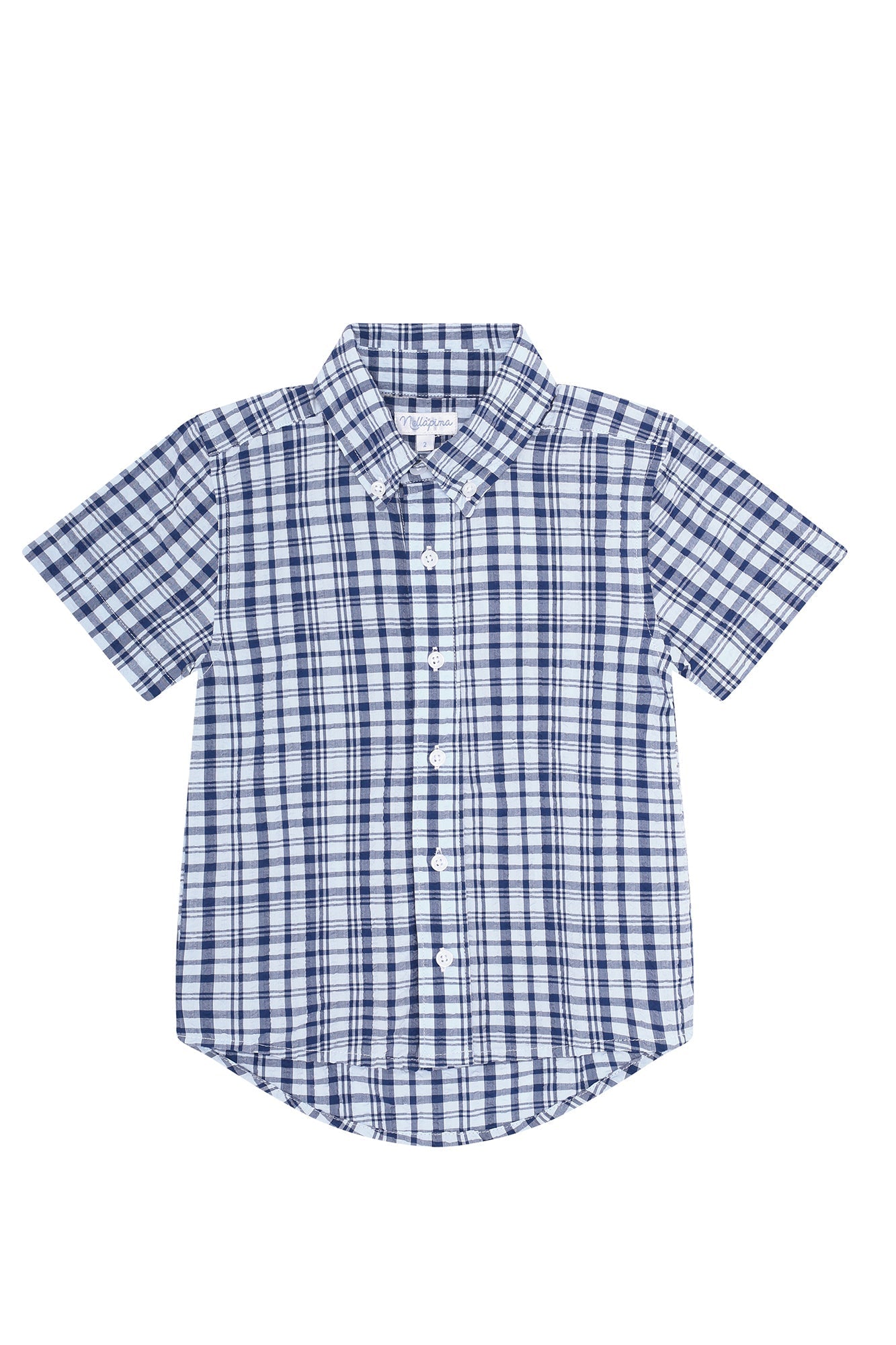 Boys Blue Plaid Pima Cotton Shirt - Blissfully Lavender BoutiqueNella Pima