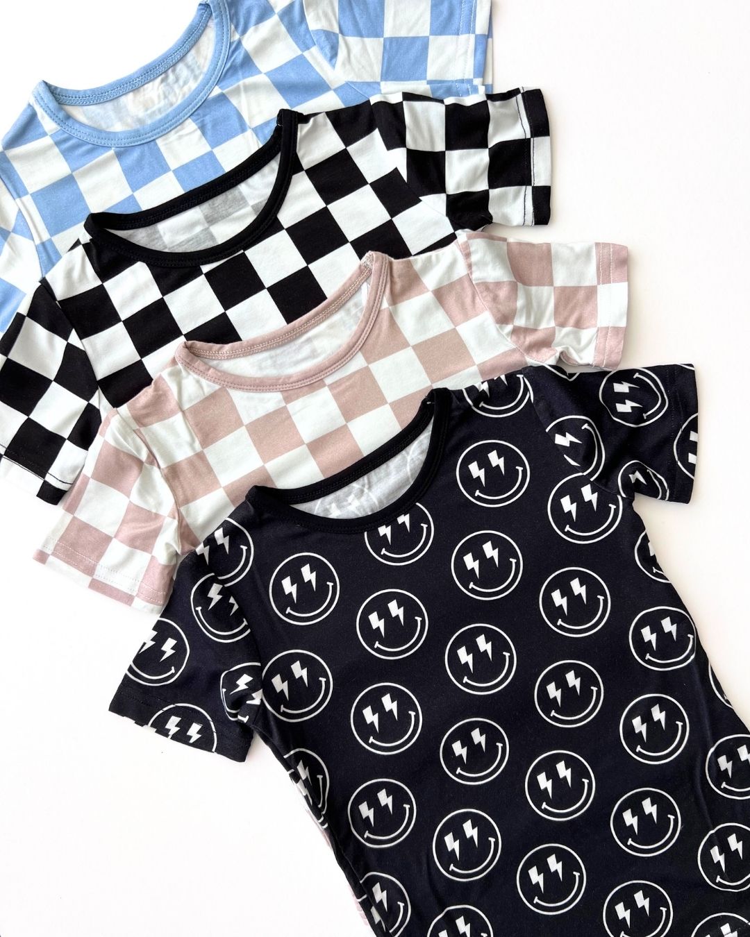 Boys Electric Smiley Bamboo Two Piece Pajama Shorts Set - Blissfully Lavender BoutiqueLUCKY PANDA KIDS