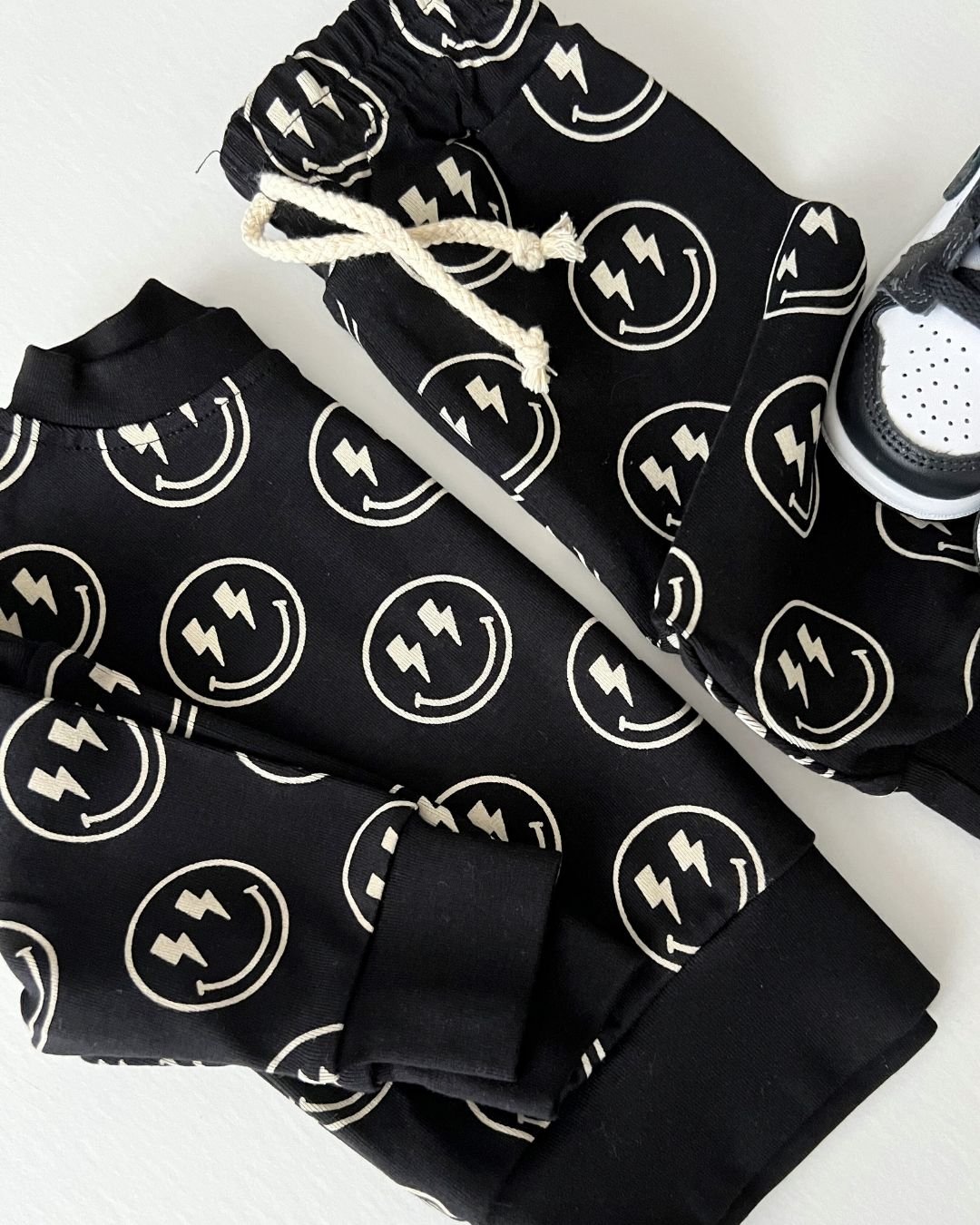 Boys Electric Smiley Jogger Set - Blissfully Lavender BoutiqueLUCKY PANDA KIDS