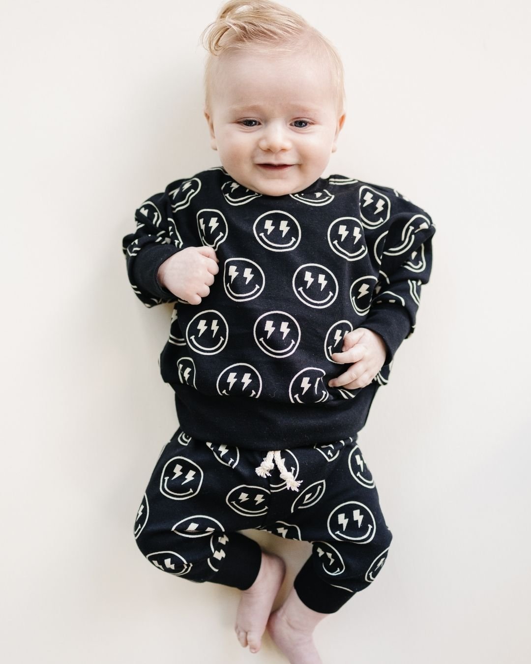 Boys Electric Smiley Jogger Set - Blissfully Lavender BoutiqueLUCKY PANDA KIDS