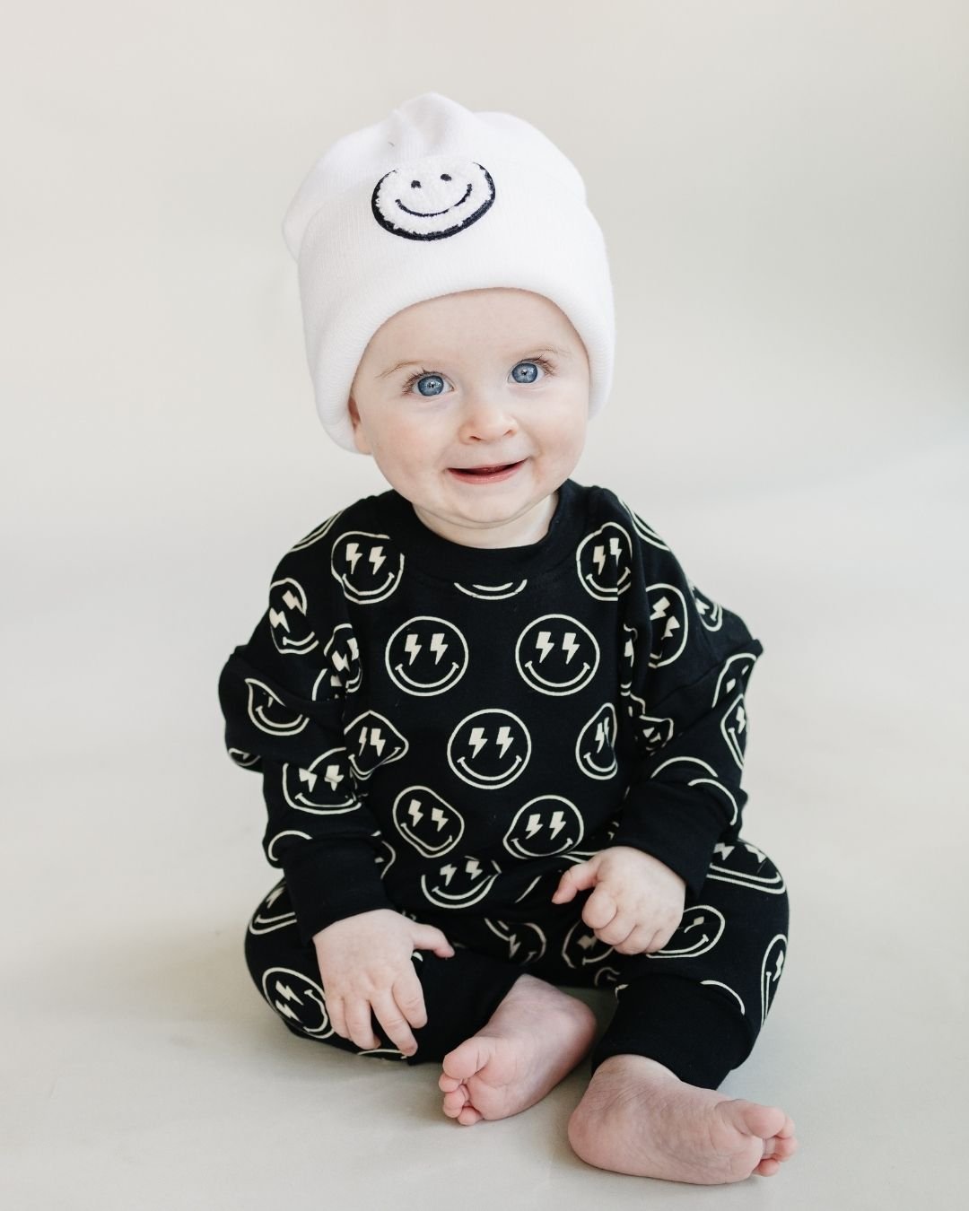 Boys Electric Smiley Jogger Set - Blissfully Lavender BoutiqueLUCKY PANDA KIDS