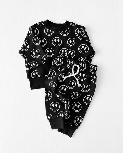 Boys Electric Smiley Jogger Set - Blissfully Lavender BoutiqueLUCKY PANDA KIDS